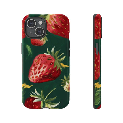 Strawberry Print Phone Case - Stylish Tough Cases for Nature Lovers
