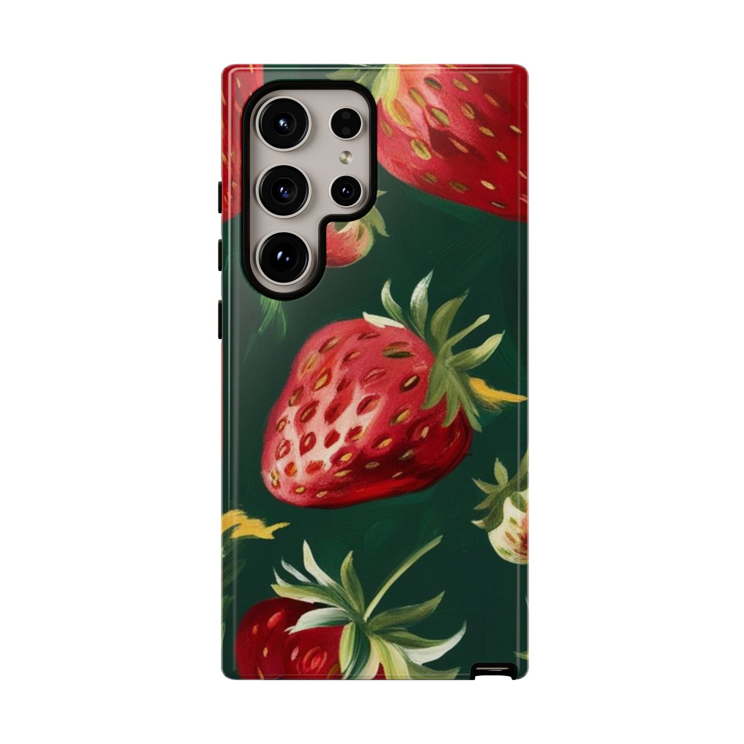 Strawberry Print Phone Case - Stylish Tough Cases for Nature Lovers