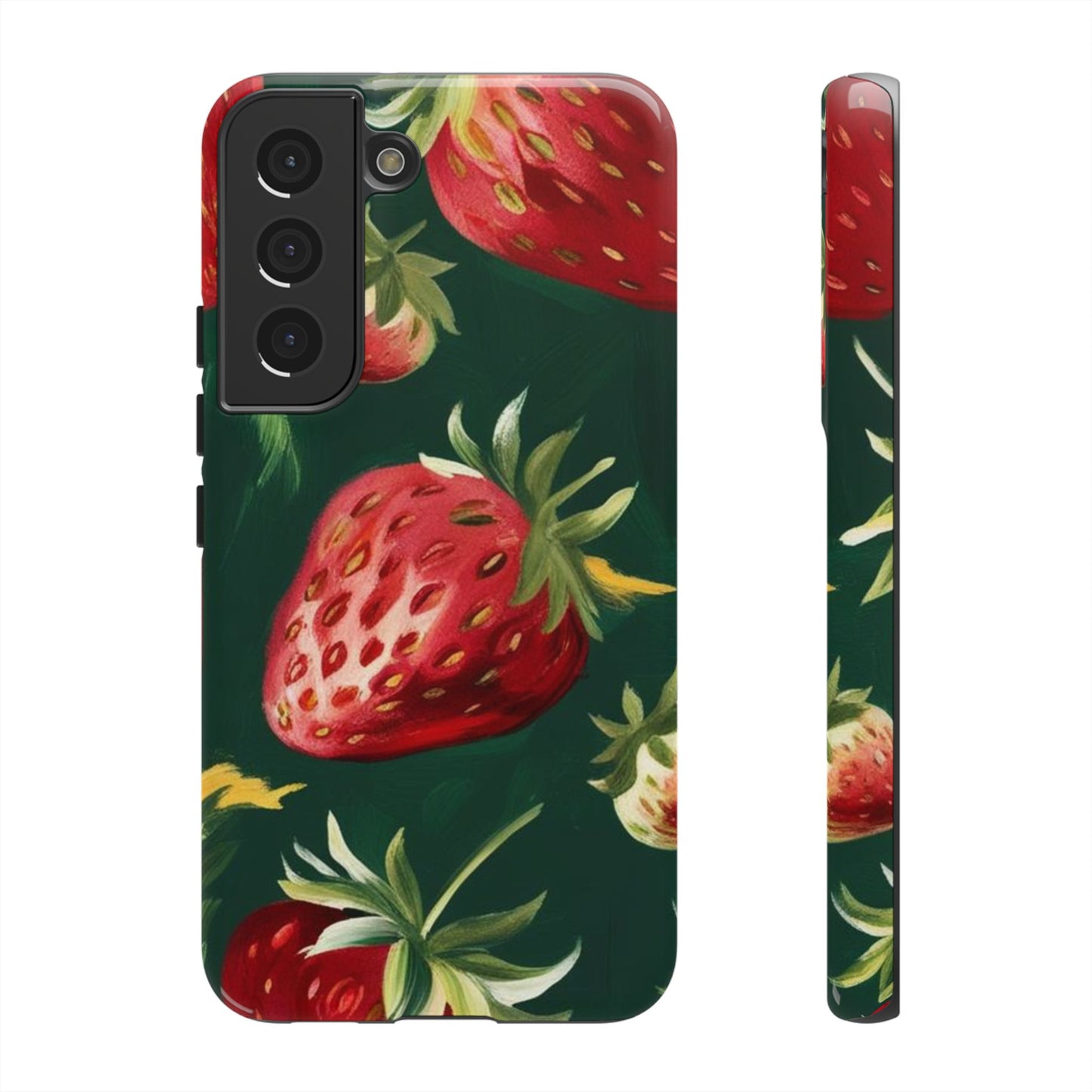 Strawberry Print Phone Case - Stylish Tough Cases for Nature Lovers