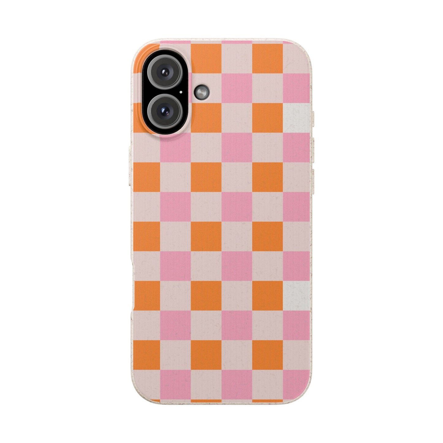Chic Biodegradable Phone Case - Eco-Friendly Checkered Design, Sustainable Cell Phone Cover, Cute Gift for Environmentalists
